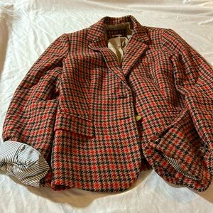 Women’s J Crew plaid wool blazer size 6.